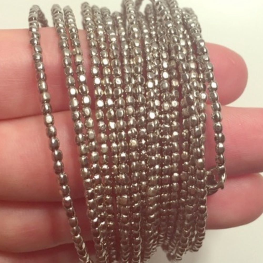 Stella and dot spiral bracelet silver tone